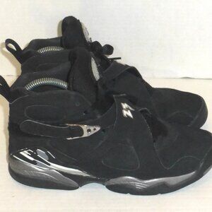 Nike Boys Air Jordan 8 Retro Chrome Basketball Shoes Size: 7Y Black 305368-003